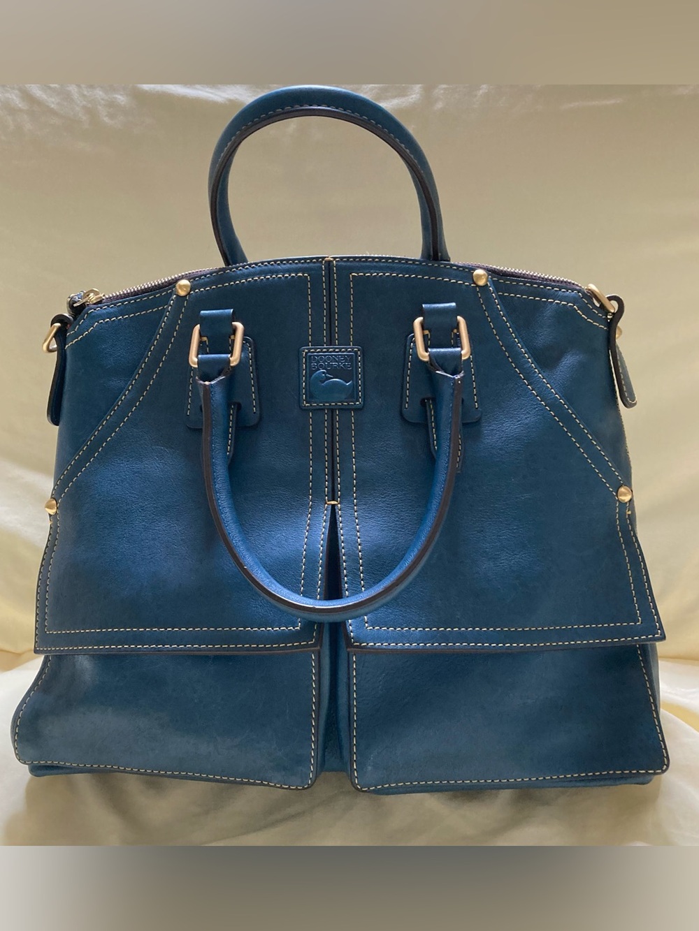 Dooney & Burke leather florentine clayton satchel teal